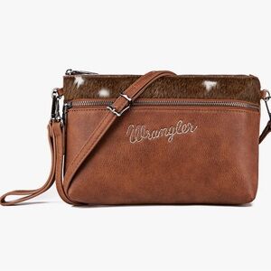 Wrangler cowhide crossbody purse
